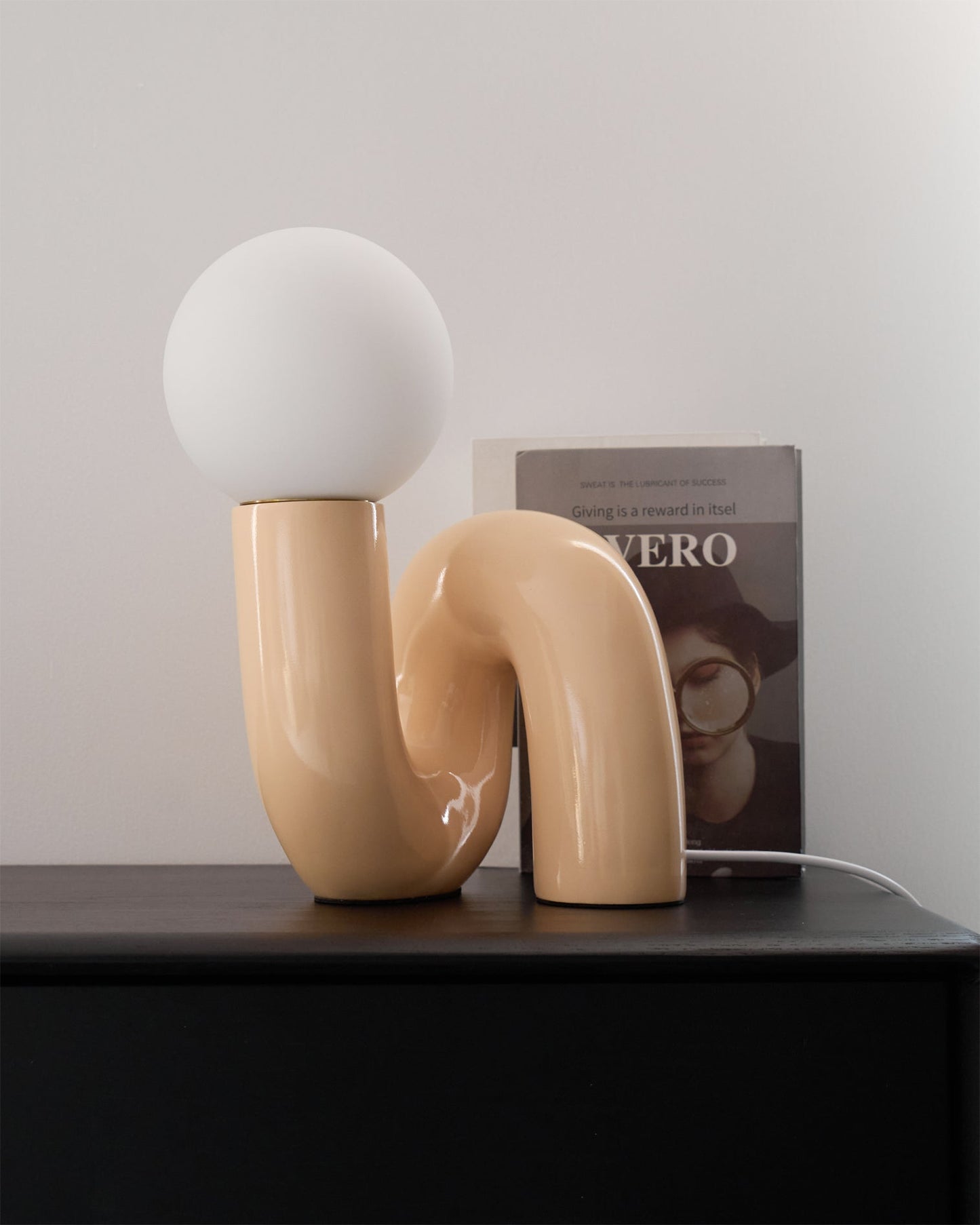 Sola | Decorative Spiral Glass Resin Table Reading Lamp for Bedroom