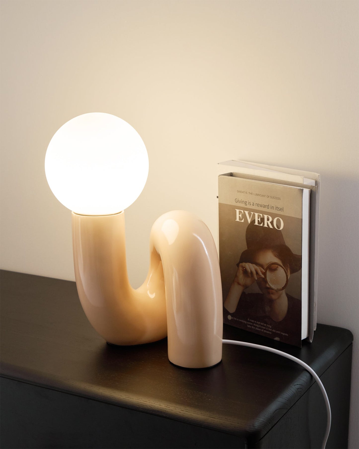Sola | Decorative Spiral Glass Resin Table Reading Lamp for Bedroom