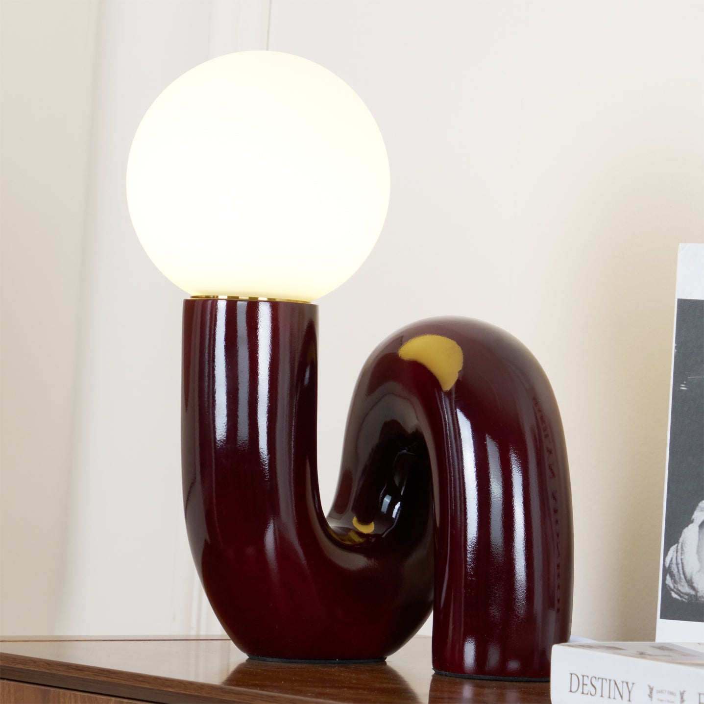 Sola | Decorative Spiral Glass Resin Table Reading Lamp for Bedroom
