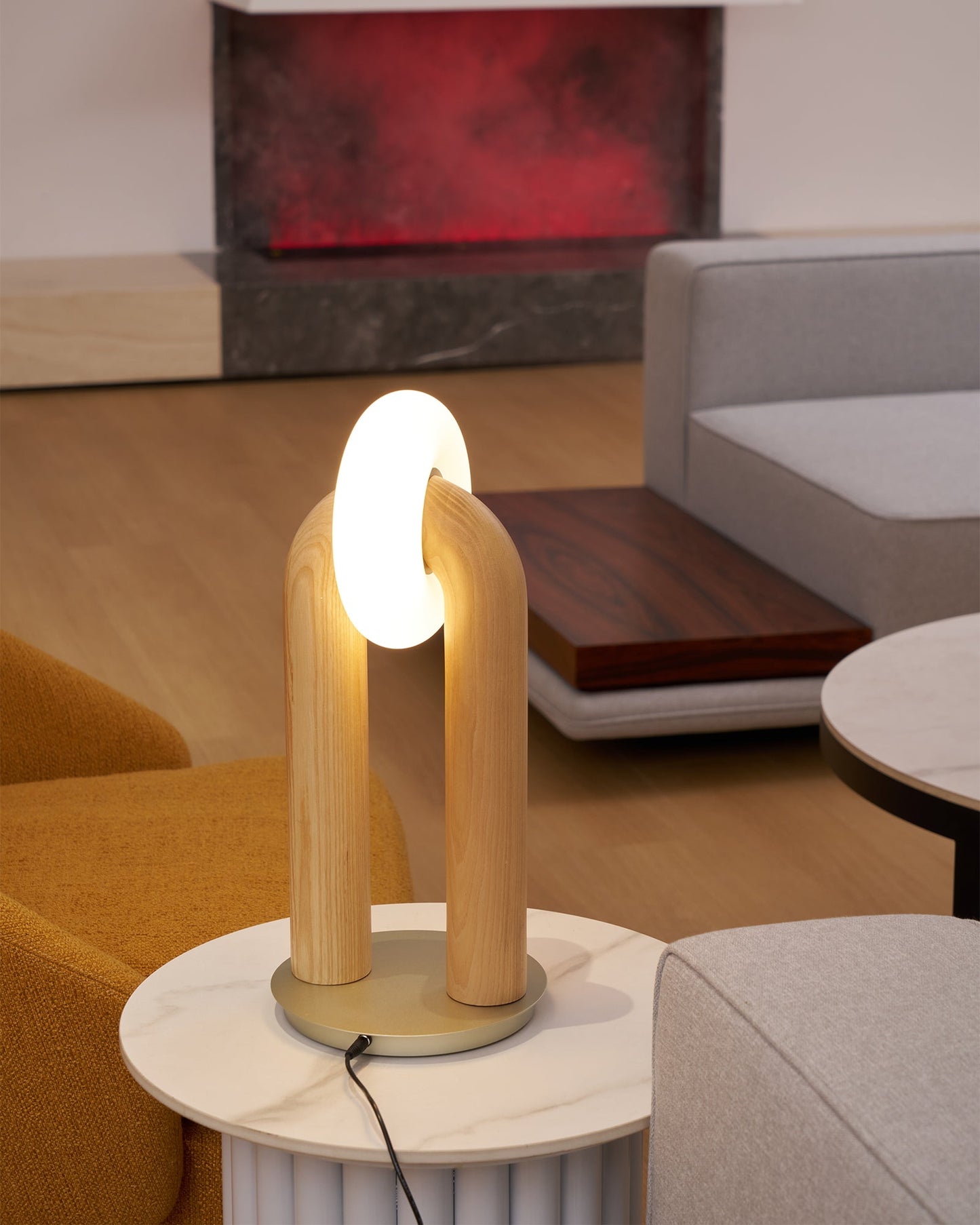 Alaric | Minimalist Modern Desk Lamp Integrated LED Wooden Arc