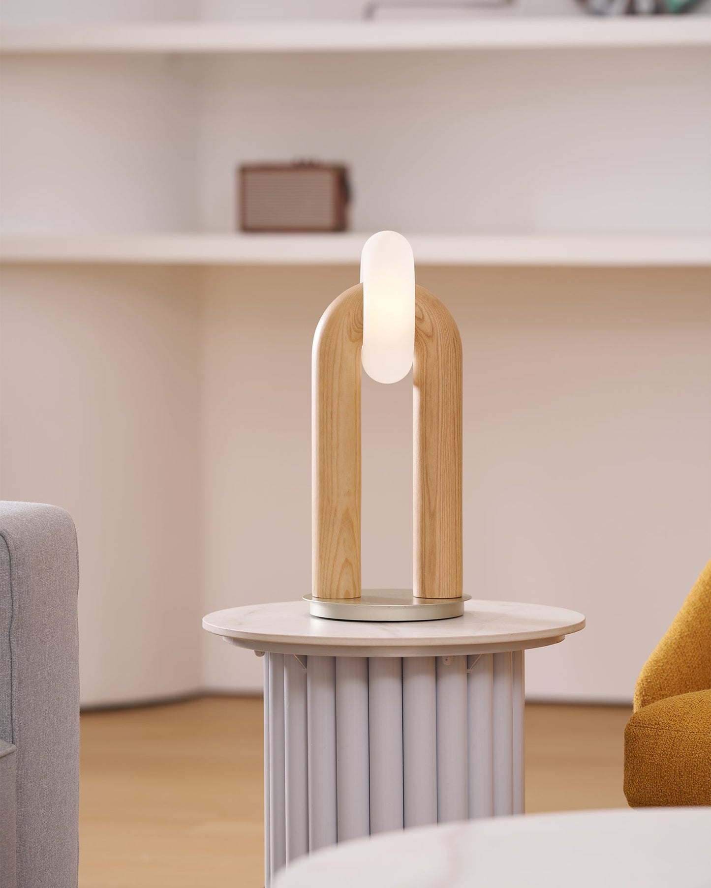 Alaric | Minimalist Modern Desk Lamp Integrated LED Wooden Arc