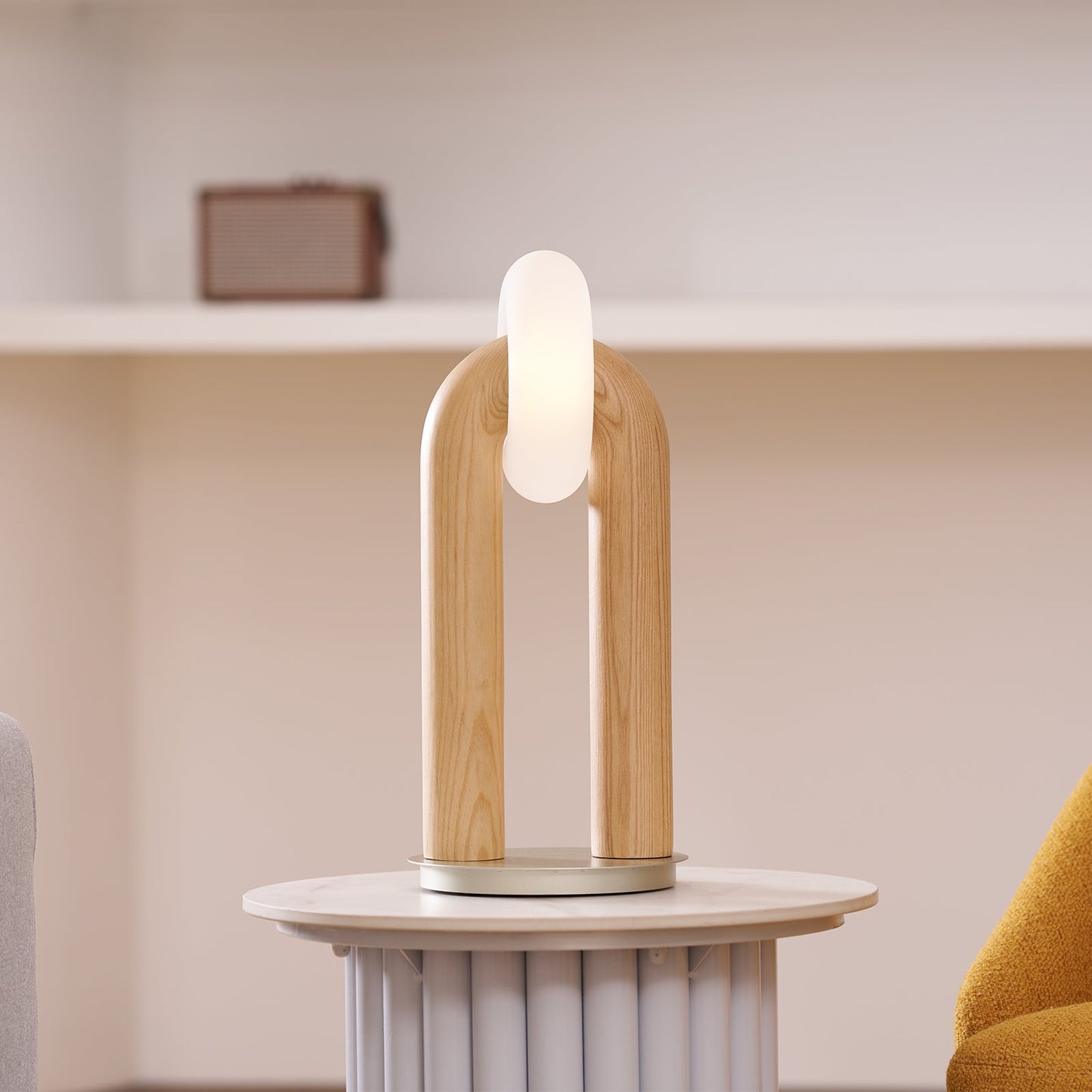 Alaric | Minimalist Modern Desk Lamp Integrated LED Wooden Arc