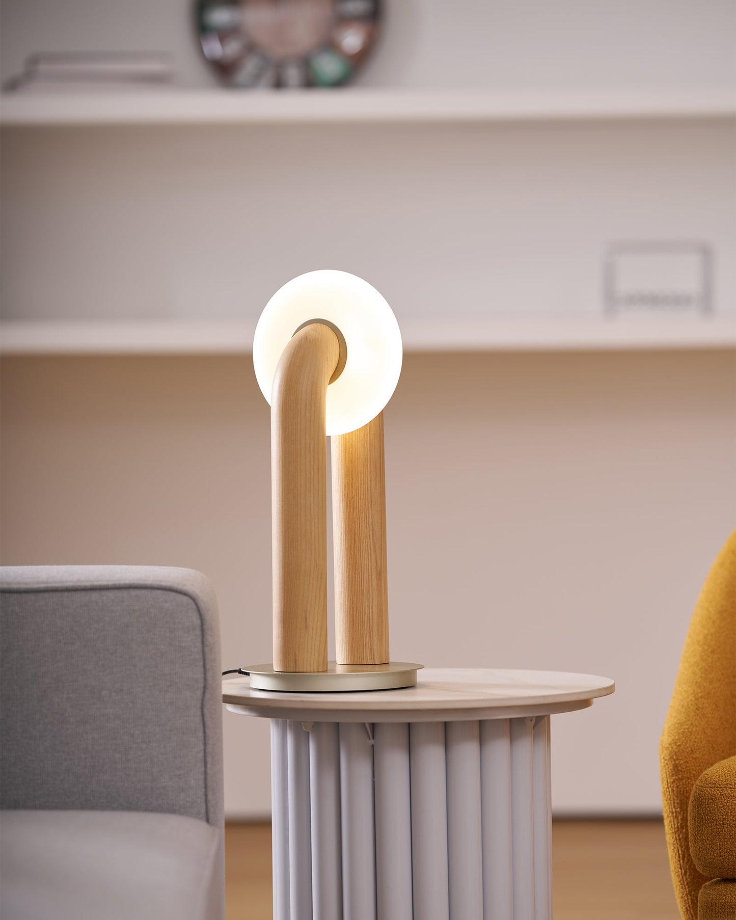 Alaric | Minimalist Modern Desk Lamp Integrated LED Wooden Arc