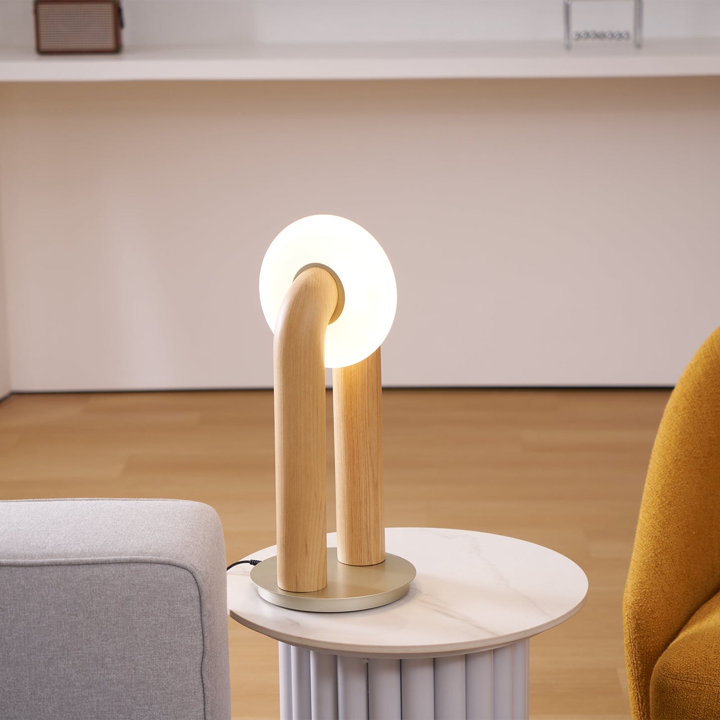 Alaric | Minimalist Modern Desk Lamp Integrated LED Wooden Arc