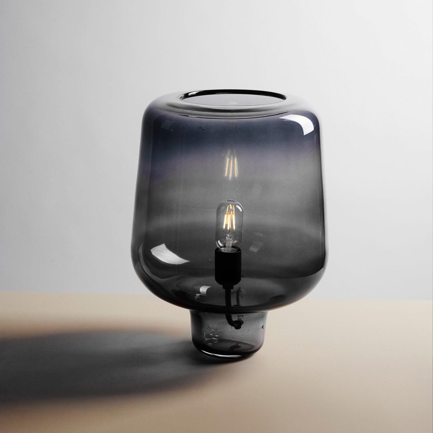 Arlo | Table Lamp Glass Smoke Grey Ambient Light for Bedroom Decor