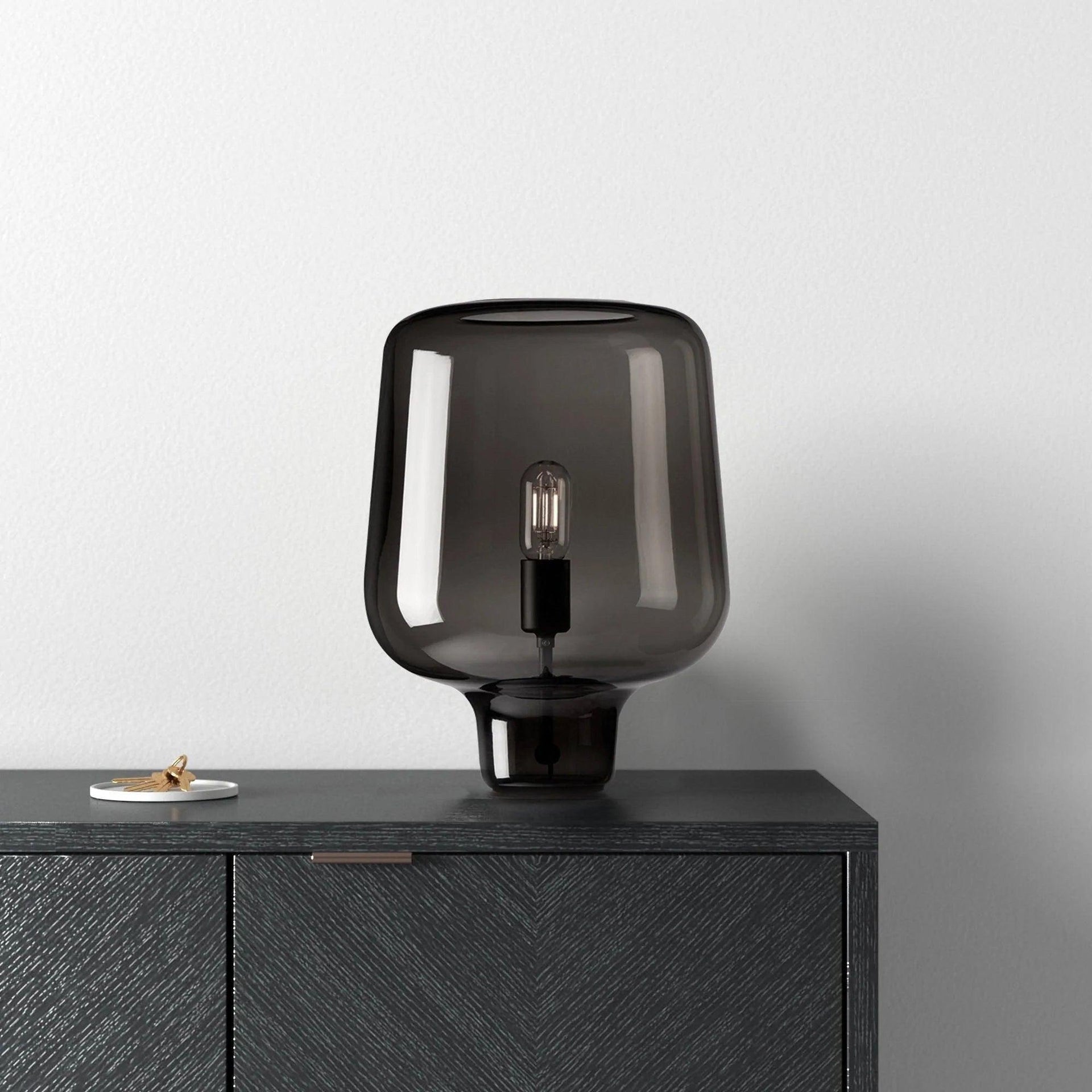 Arlo | Table Lamp Glass Smoke Grey Ambient Light for Bedroom Decor