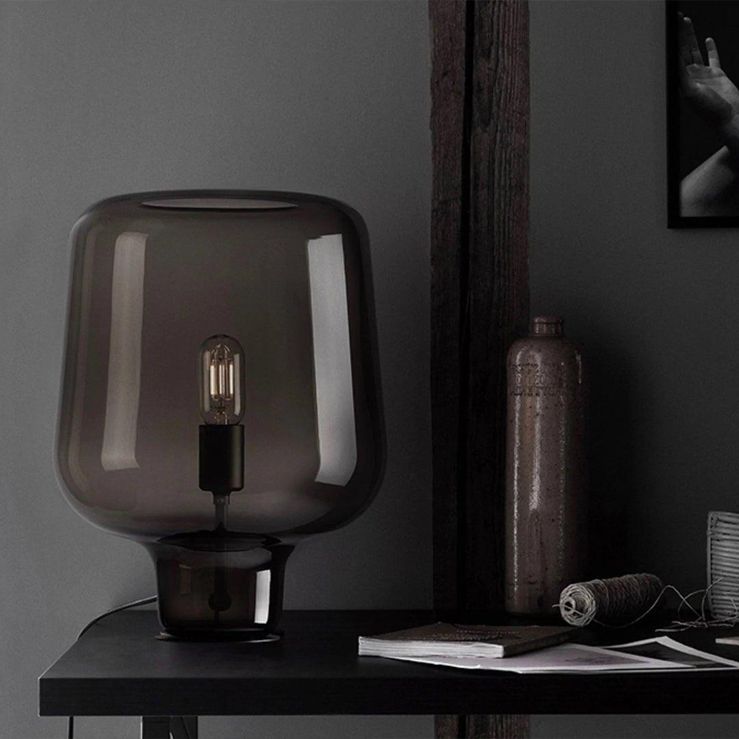Arlo | Table Lamp Glass Smoke Grey Ambient Light for Bedroom Decor