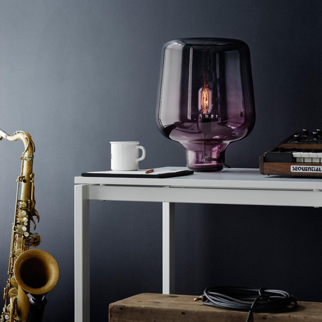 Arlo | Table Lamp Glass Smoke Grey Ambient Light for Bedroom Decor