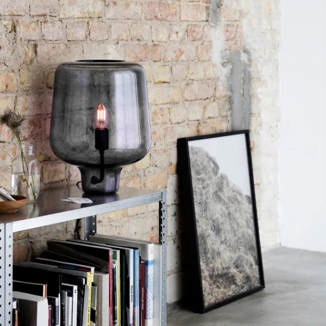 Arlo | Table Lamp Glass Smoke Grey Ambient Light for Bedroom Decor