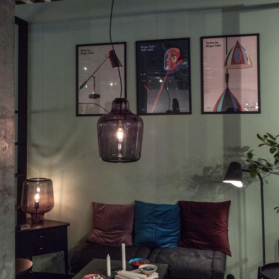 Arlo | Table Lamp Glass Smoke Grey Ambient Light for Bedroom Decor