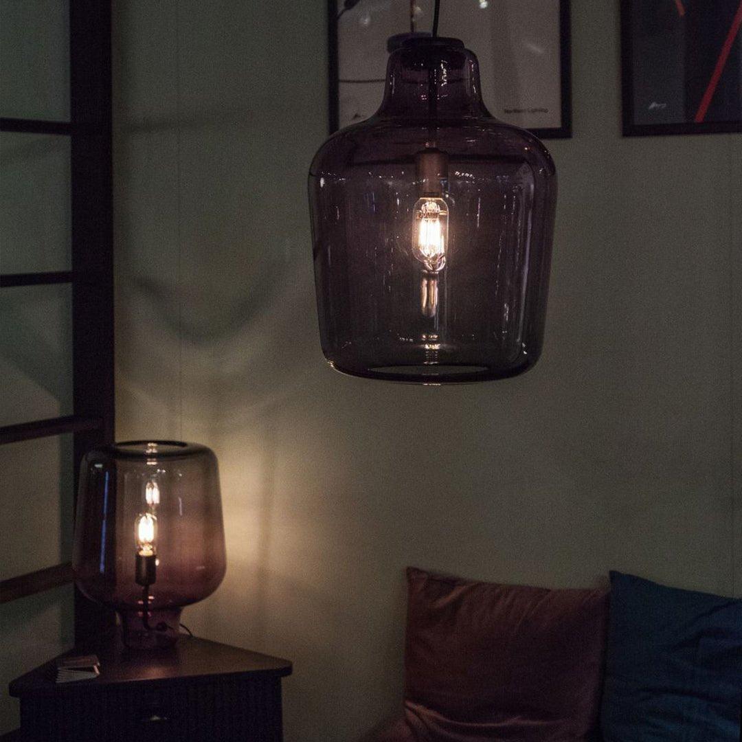 Arlo | Table Lamp Glass Smoke Grey Ambient Light for Bedroom Decor