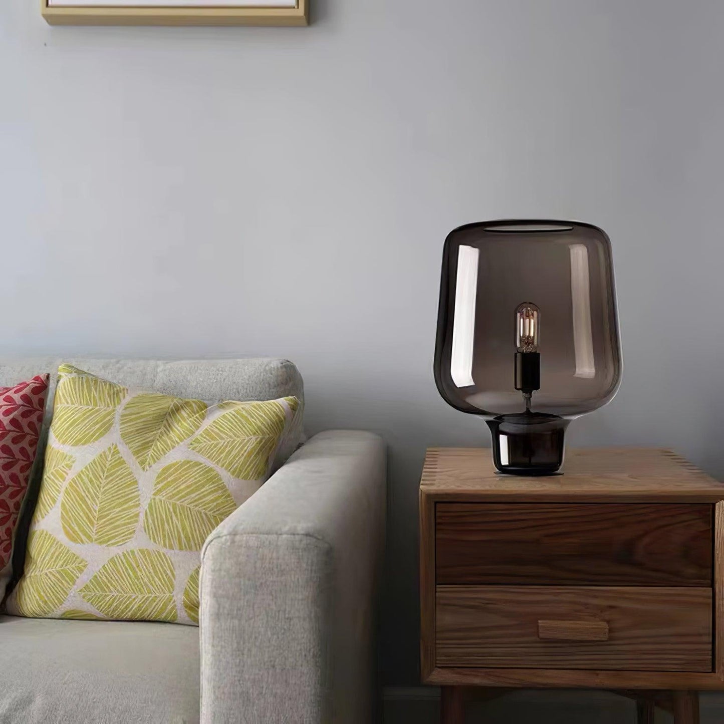 Arlo | Table Lamp Glass Smoke Grey Ambient Light for Bedroom Decor