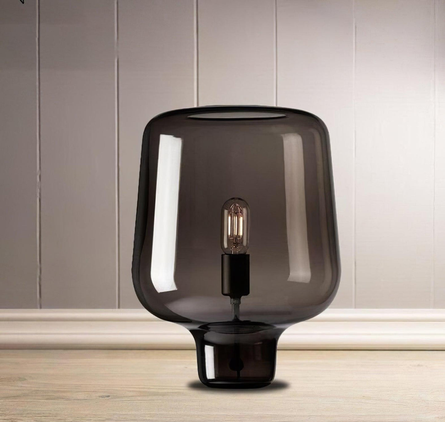 Arlo | Table Lamp Glass Smoke Grey Ambient Light for Bedroom Decor