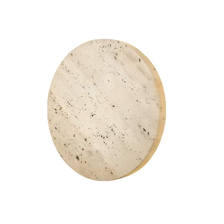 Vida | Natural Travertine Stone Round Wall Light