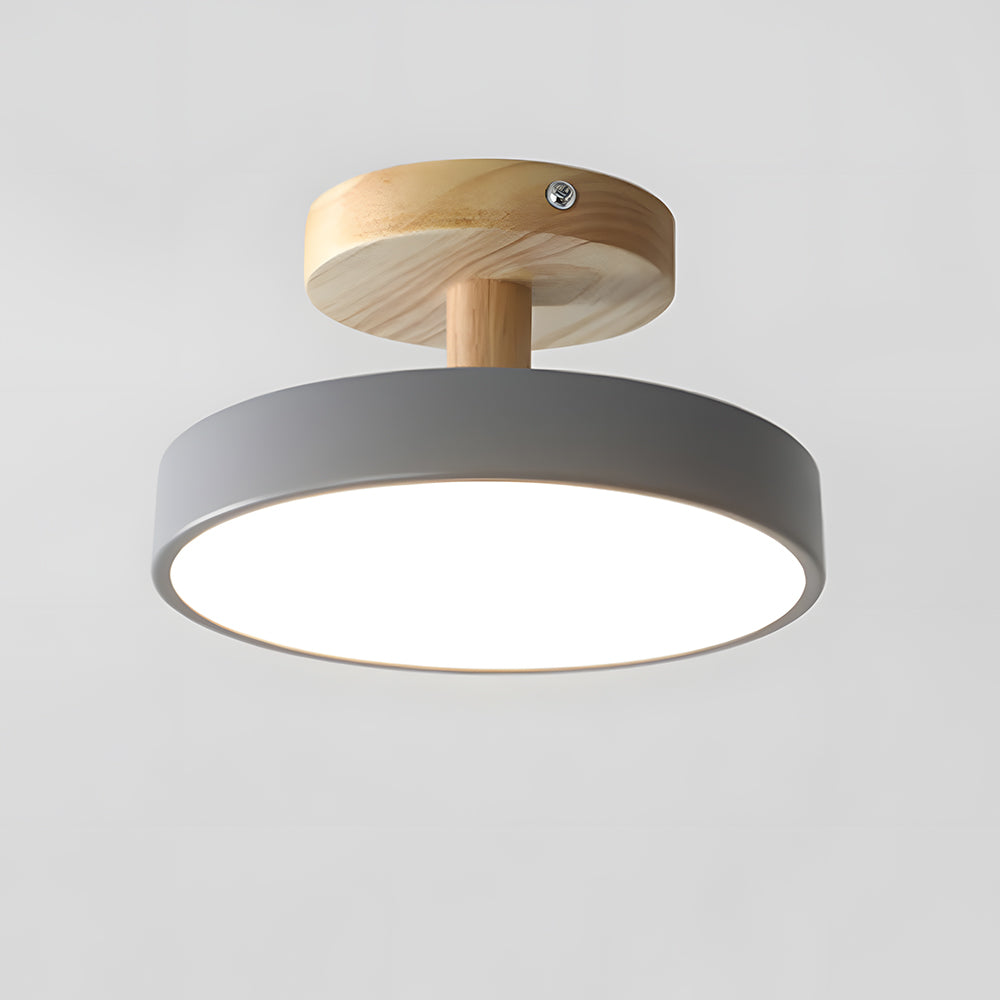 Nova | LED Scandinavian Flush Mount Ceiling Light, Wooden Ceiling Base