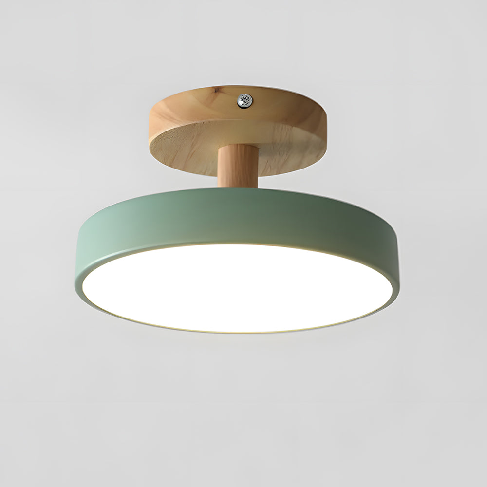 Nova | LED Scandinavian Flush Mount Ceiling Light, Wooden Ceiling Base