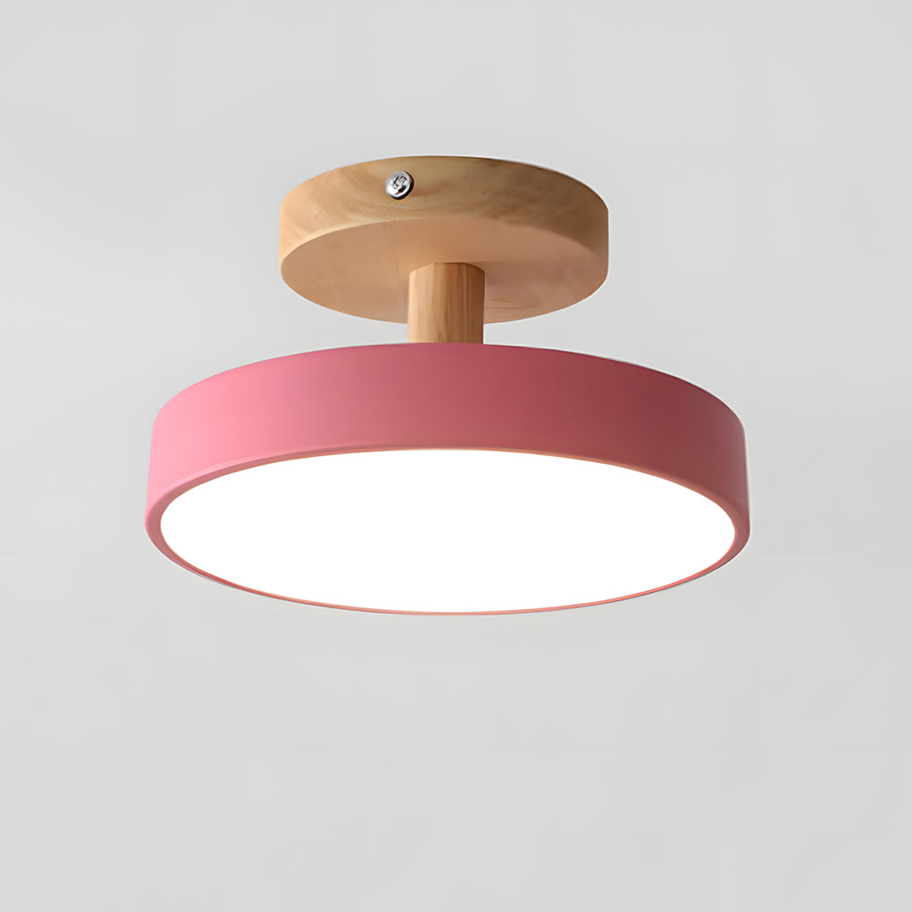 Nova | LED Scandinavian Flush Mount Ceiling Light, Wooden Ceiling Base
