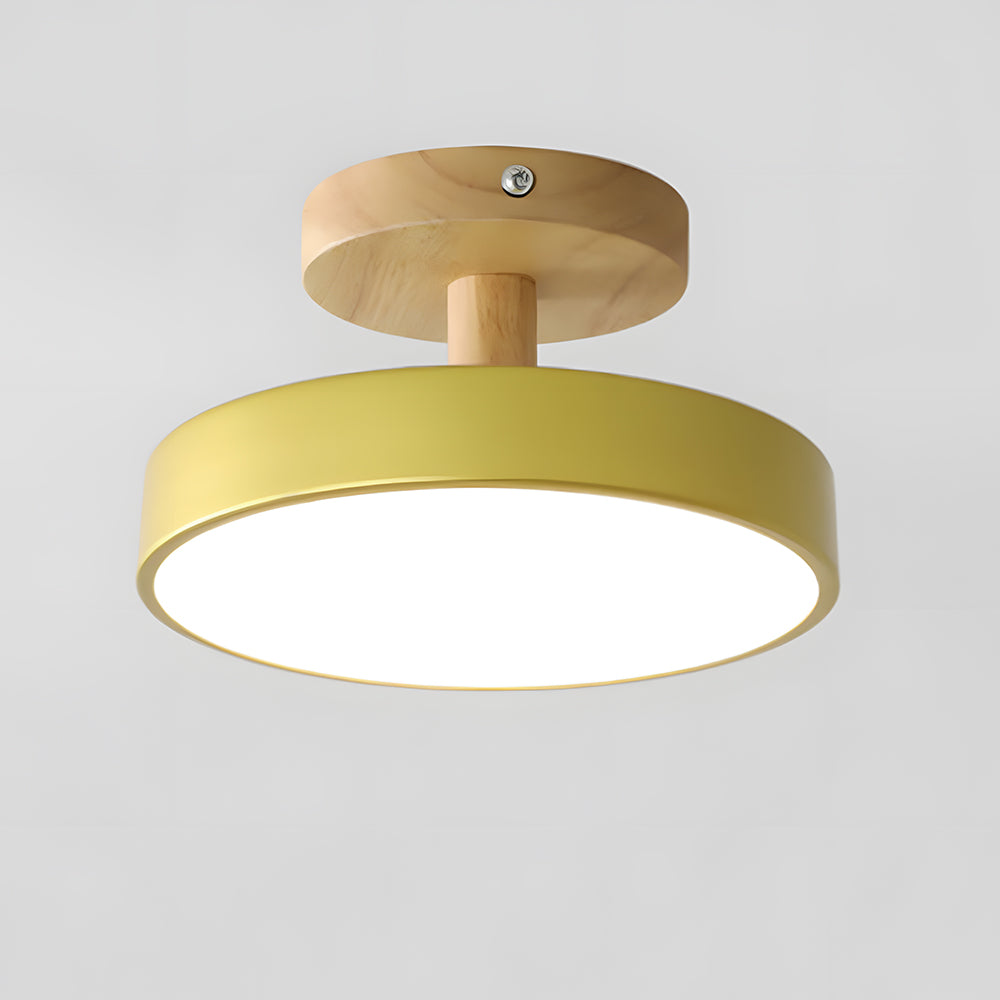 Nova | LED Scandinavian Flush Mount Ceiling Light, Wooden Ceiling Base