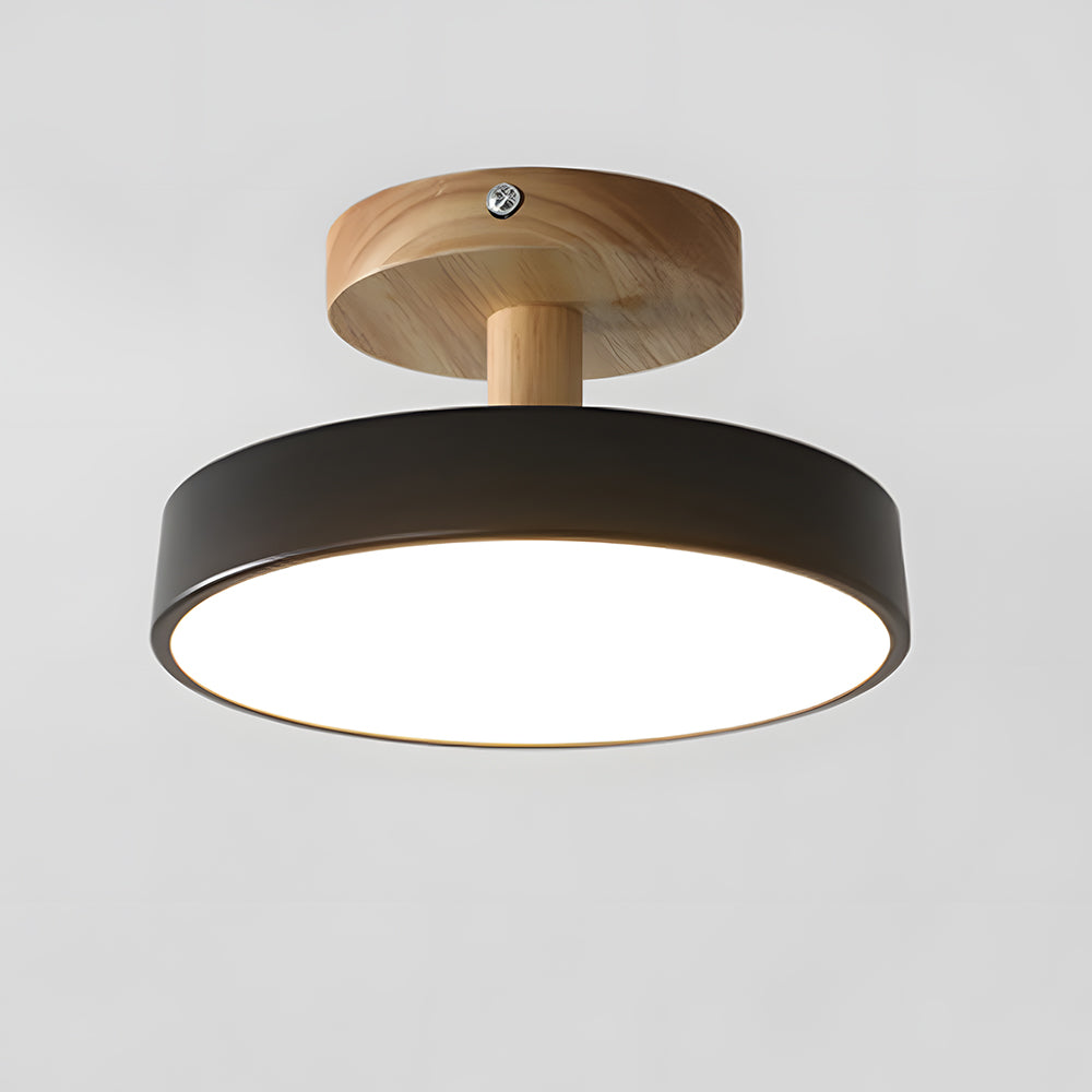 Nova | LED Scandinavian Flush Mount Ceiling Light, Wooden Ceiling Base