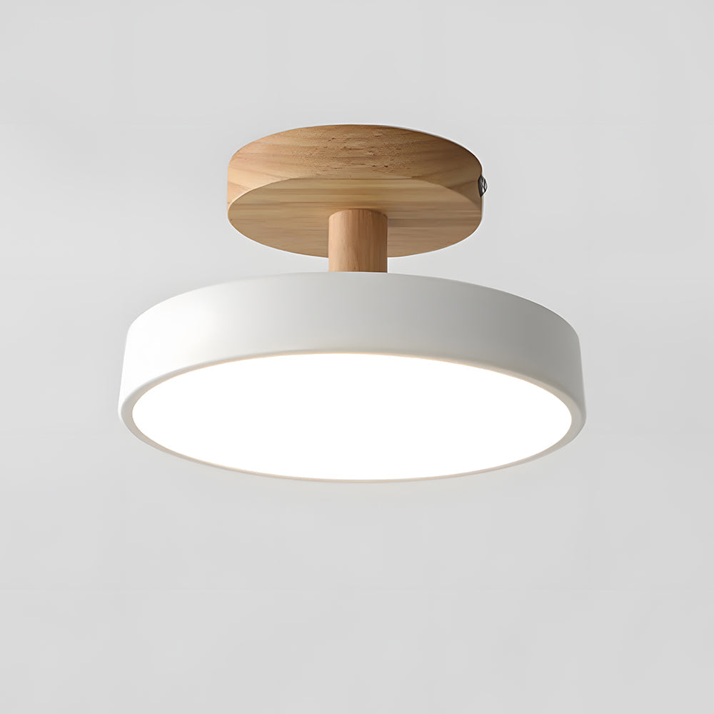 Nova | LED Scandinavian Flush Mount Ceiling Light, Wooden Ceiling Base