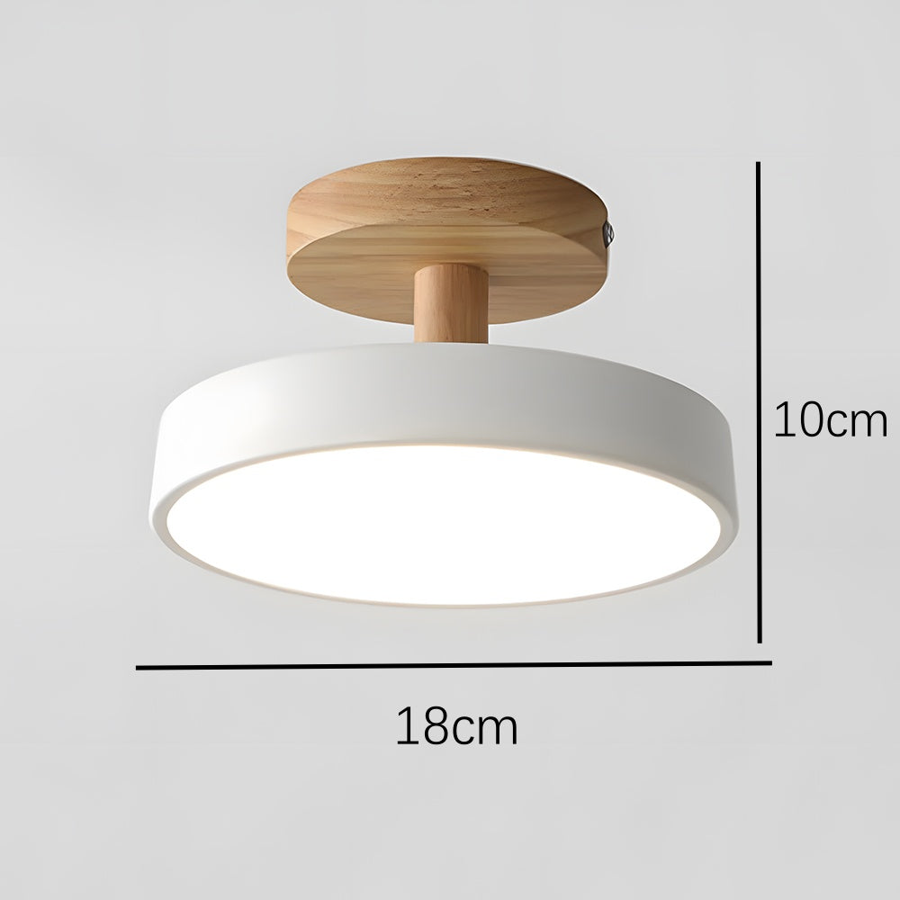 Nova | LED Scandinavian Flush Mount Ceiling Light, Wooden Ceiling Base
