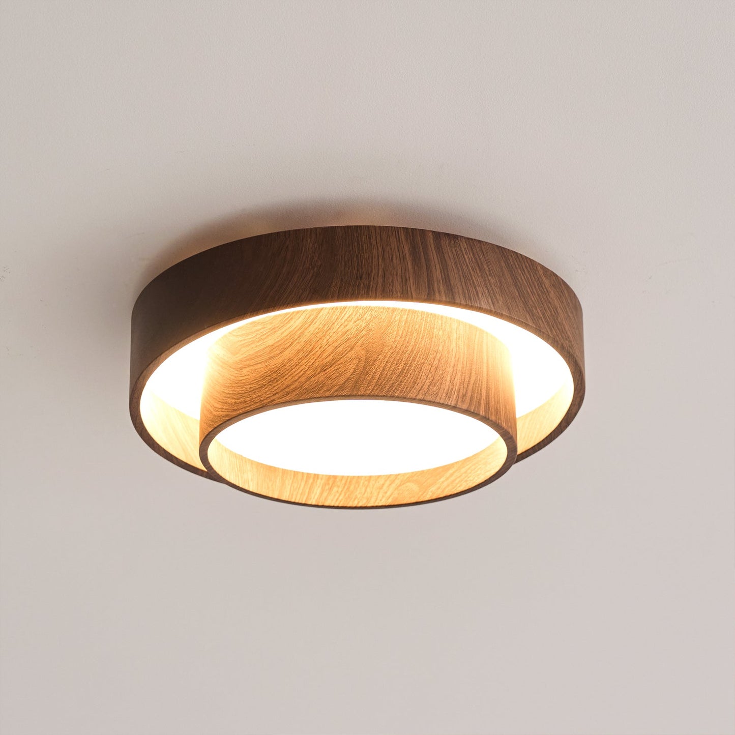 Zentro | LED Round Wood Flush Mount Ceiling Light