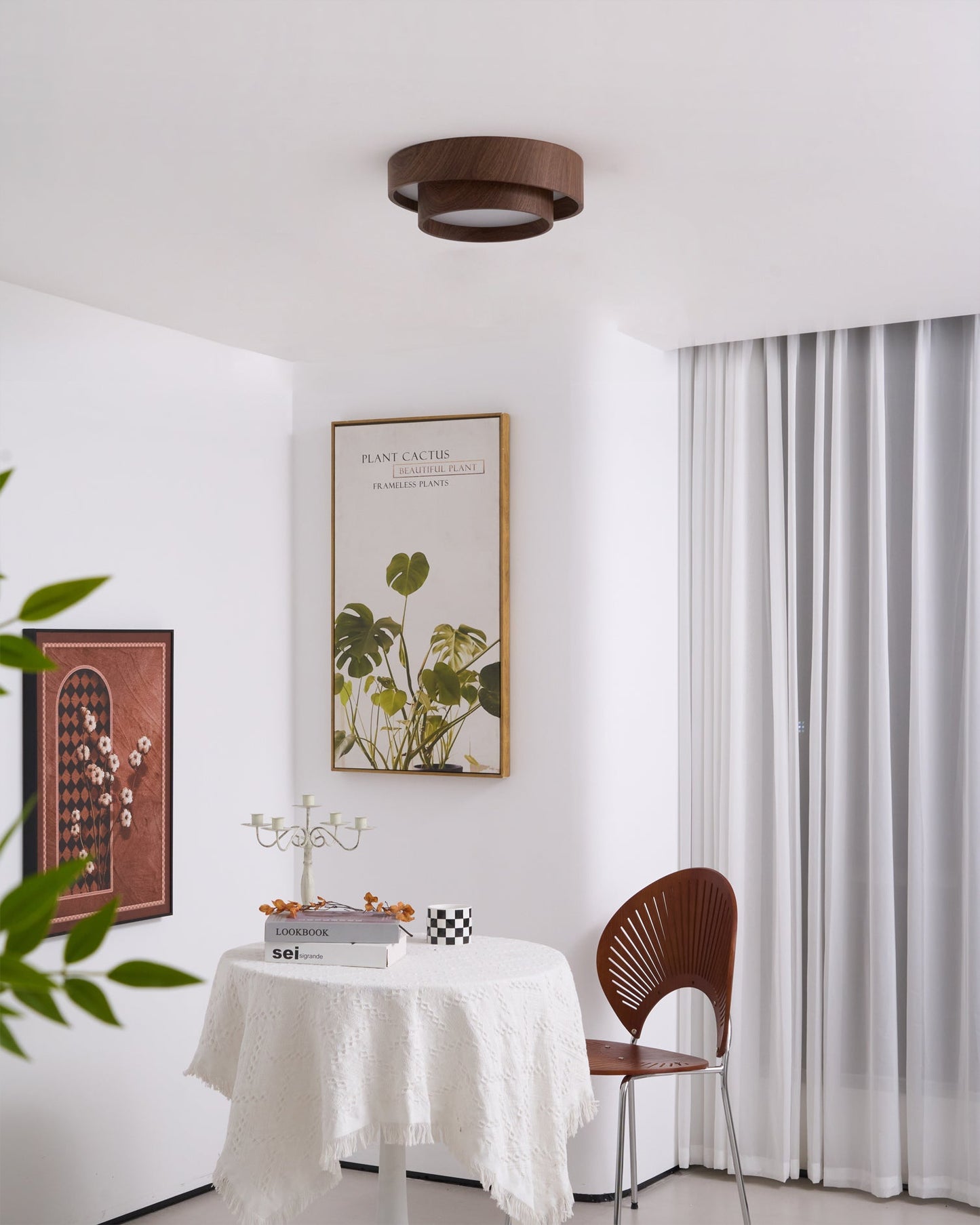 Zentro | LED Round Wood Flush Mount Ceiling Light