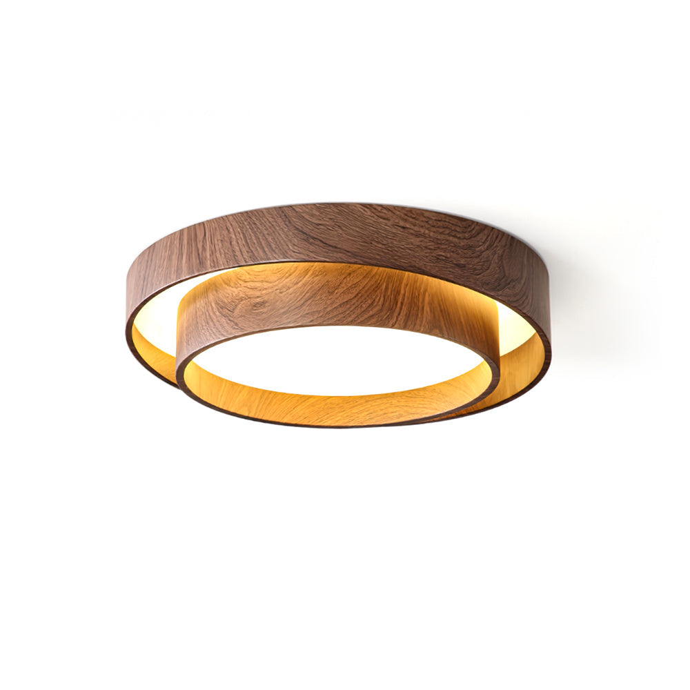 Zentro | LED Round Wood Flush Mount Ceiling Light