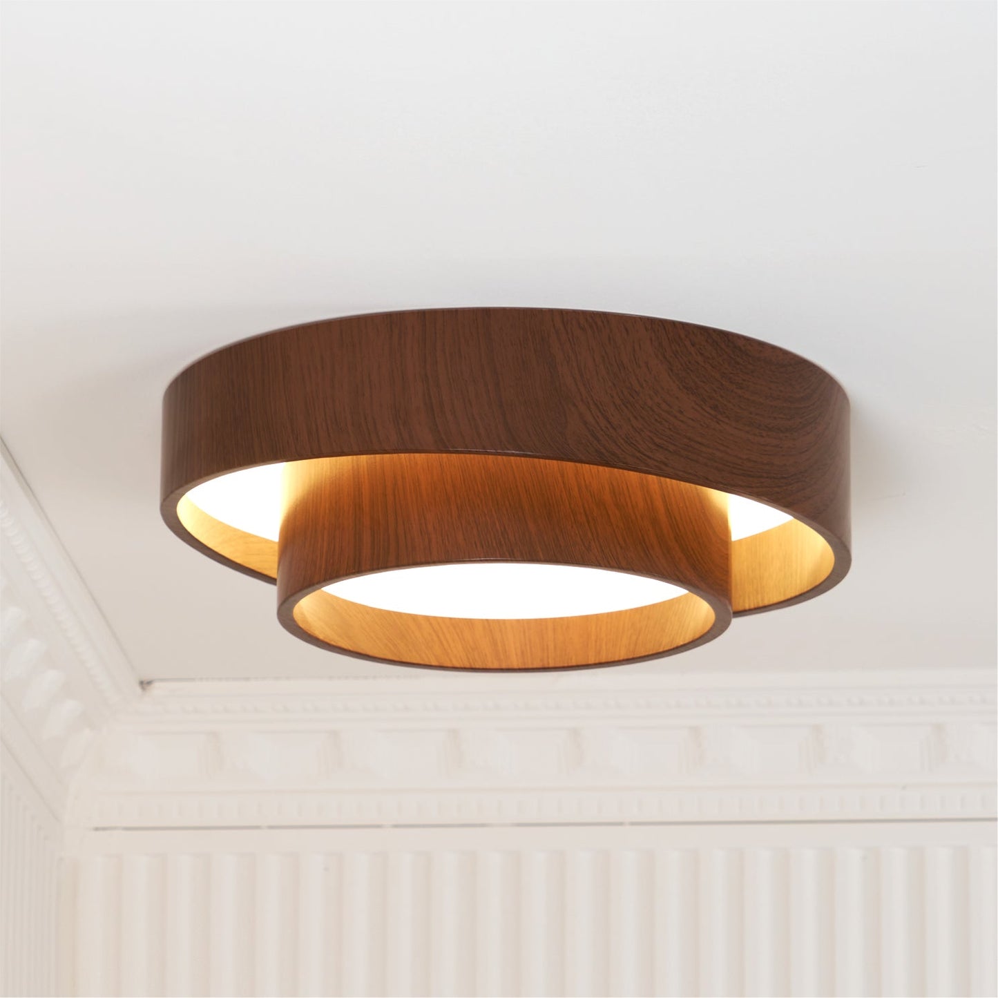 Zentro | LED Round Wood Flush Mount Ceiling Light