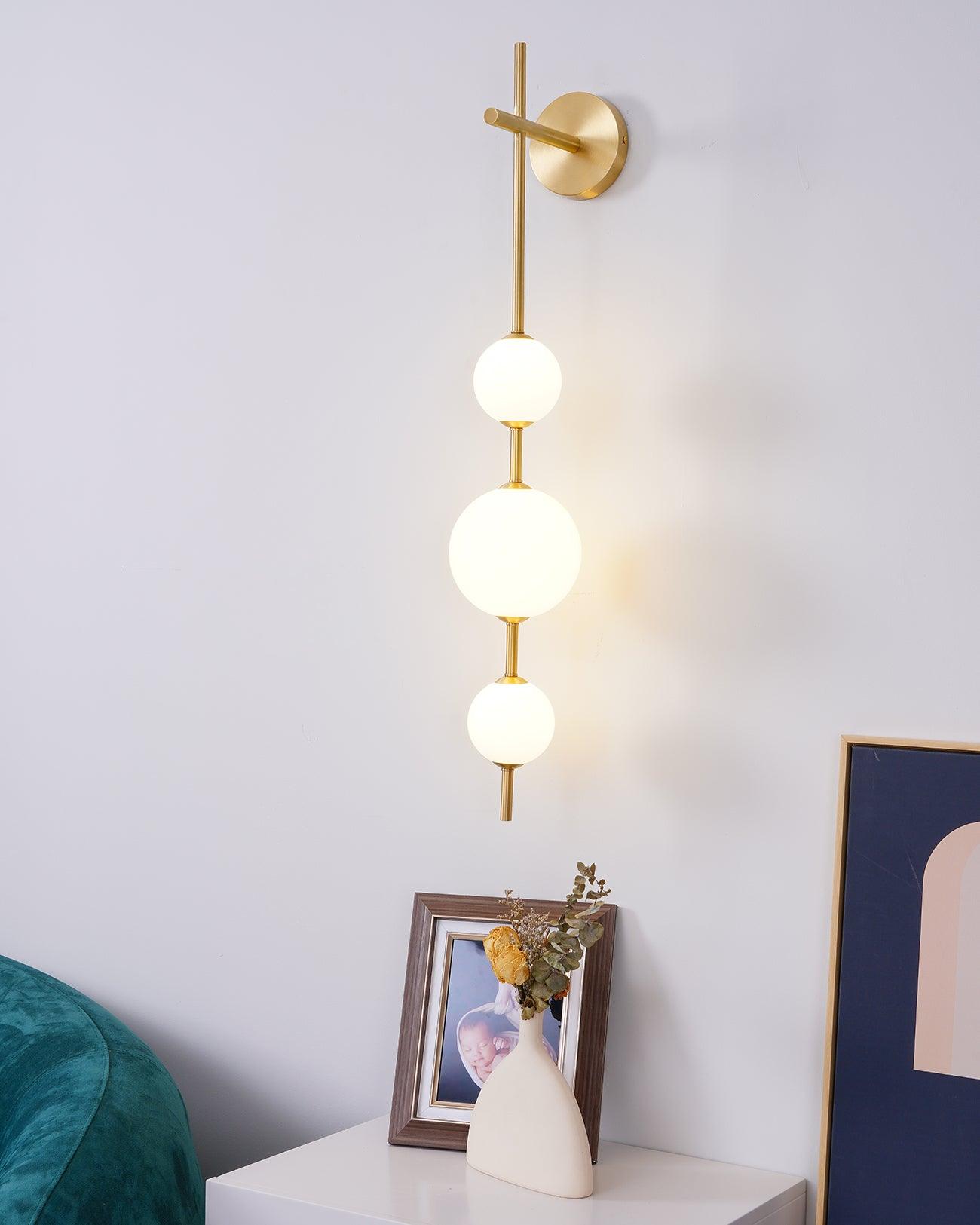 Nyra | Glass Globe Wall Lamp Vertical Sconce for Modern Classic Homes