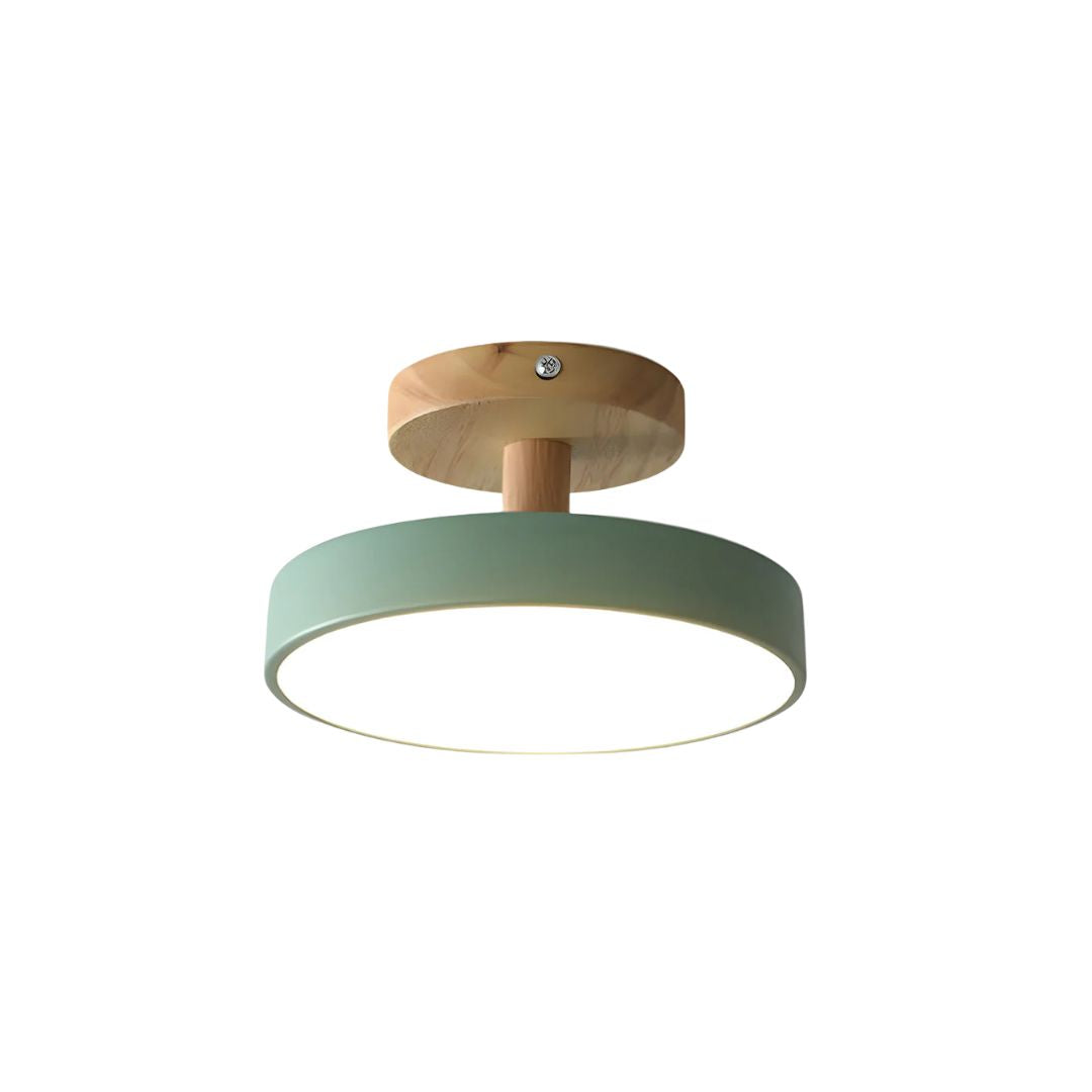 Nova | LED Scandinavian Flush Mount Ceiling Light, Wooden Ceiling Base