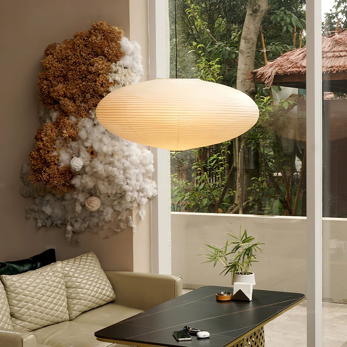 Zephyra | Japanese-Style Handcrafted Pendant Light for Living Room