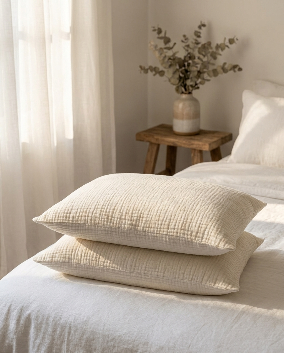 Breathable Muslin Pillowcase Set for Hair and Skin