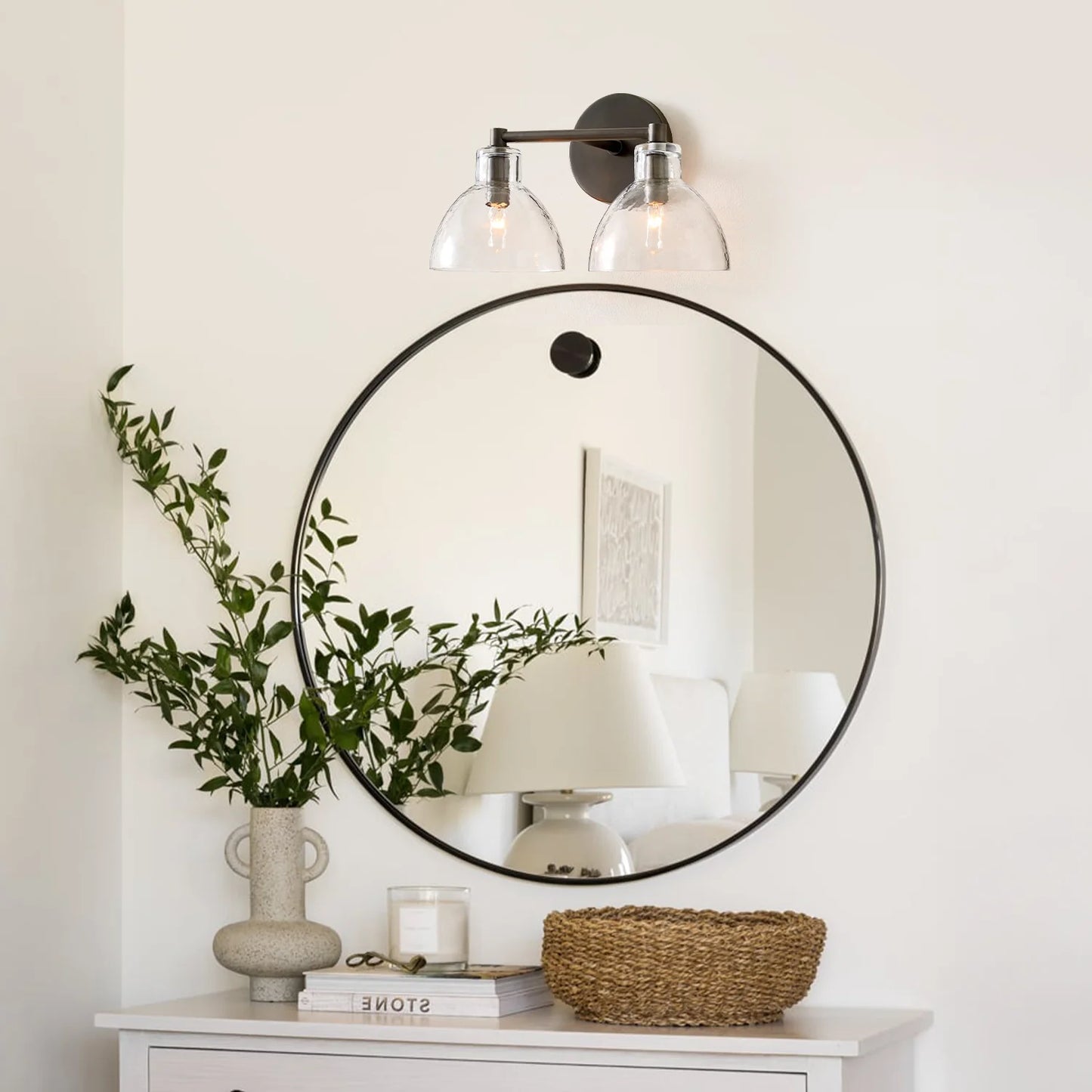 Frederick | Wall Sconce Antique Brass Glass Bedside Reading Wall Light