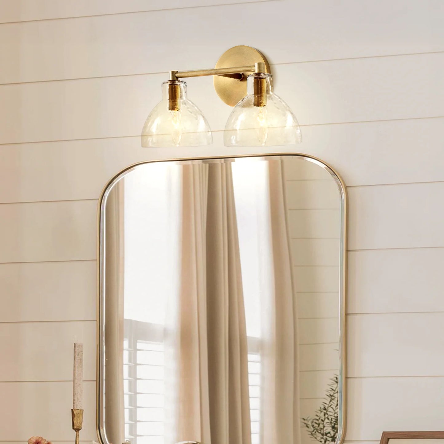 Frederick | Wall Sconce Antique Brass Glass Bedside Reading Wall Light