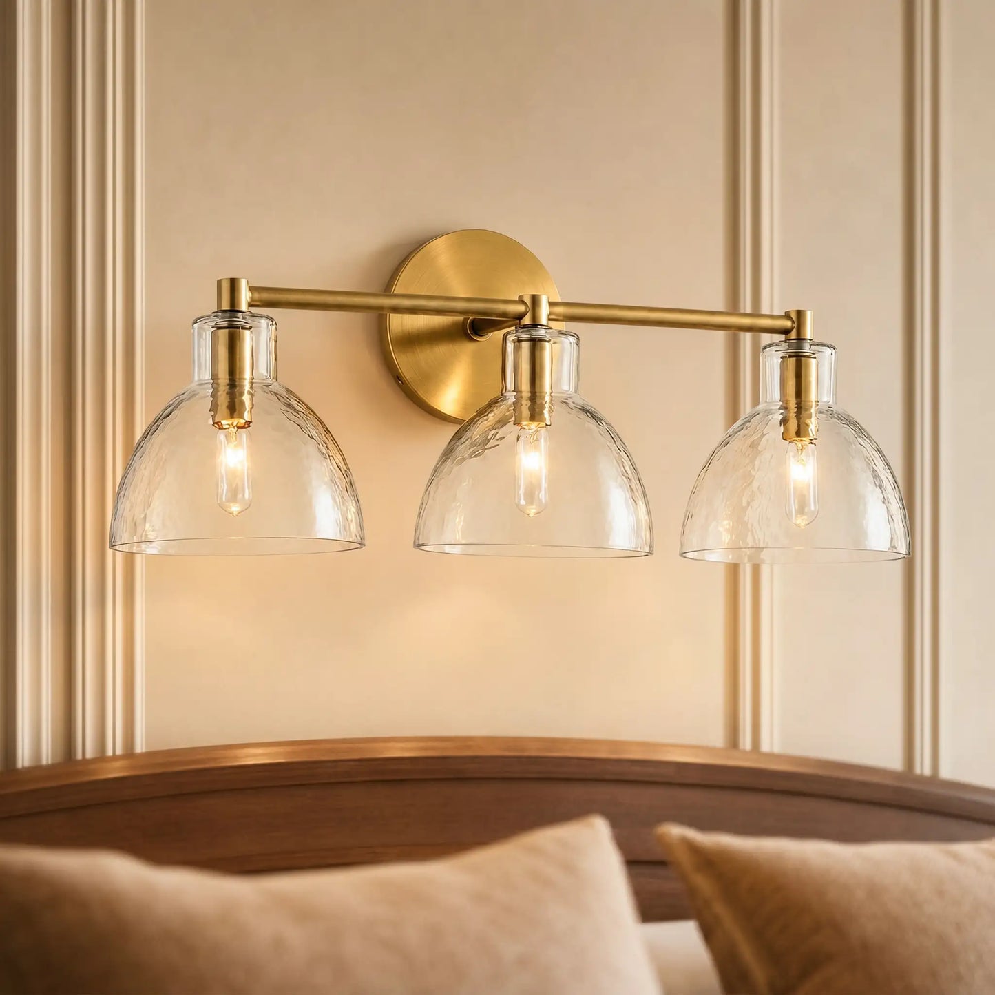 Frederick | Wall Sconce Antique Brass Glass Bedside Reading Wall Light