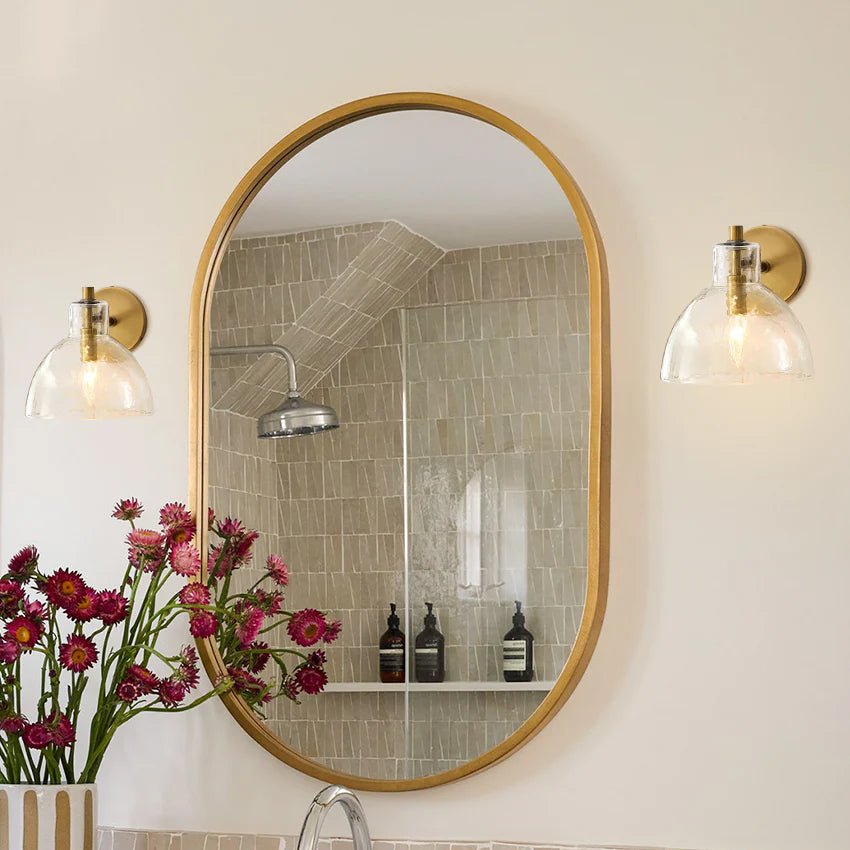 Frederick | Wall Sconce Antique Brass Glass Bedside Reading Wall Light