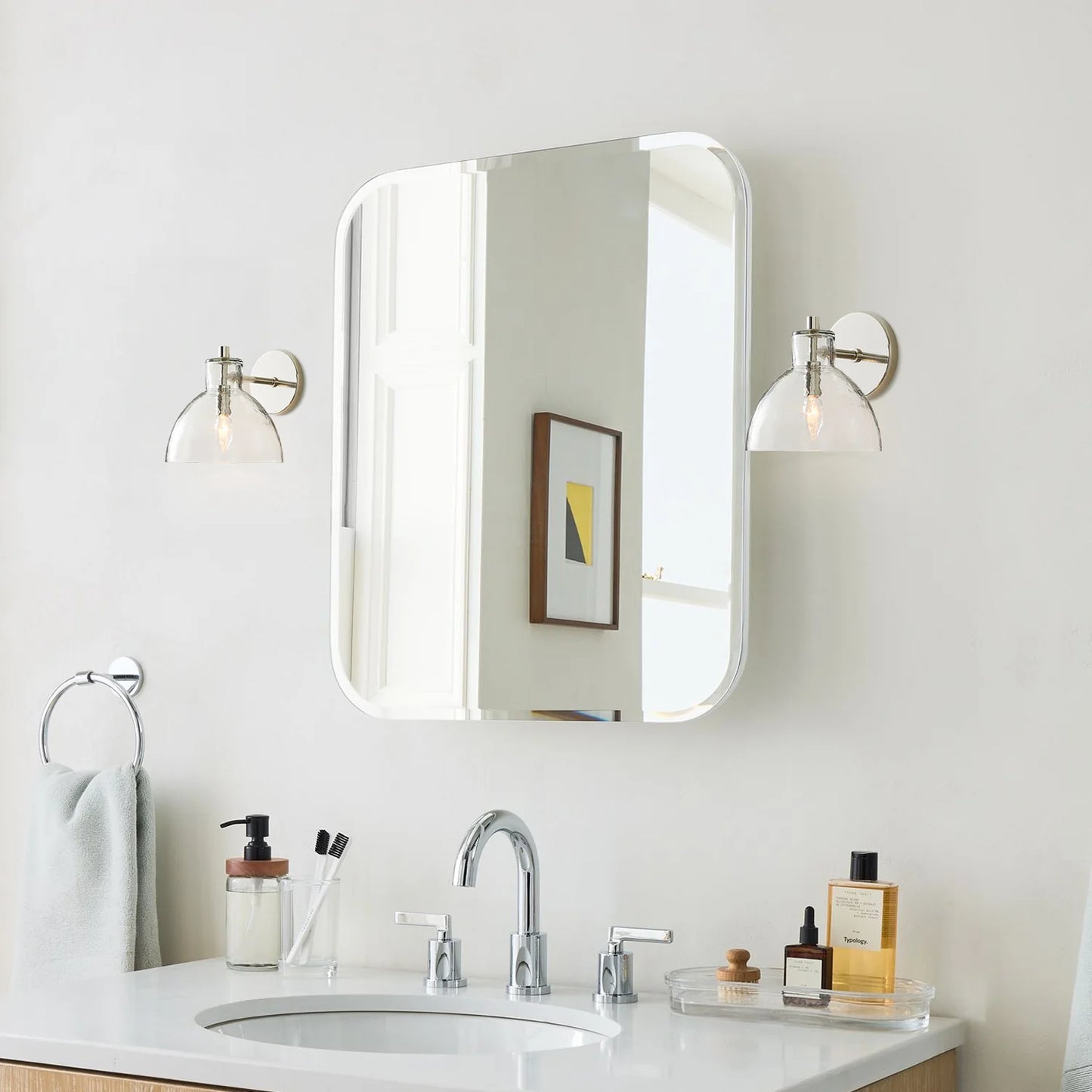 Frederick | Wall Sconce Antique Brass Glass Bedside Reading Wall Light