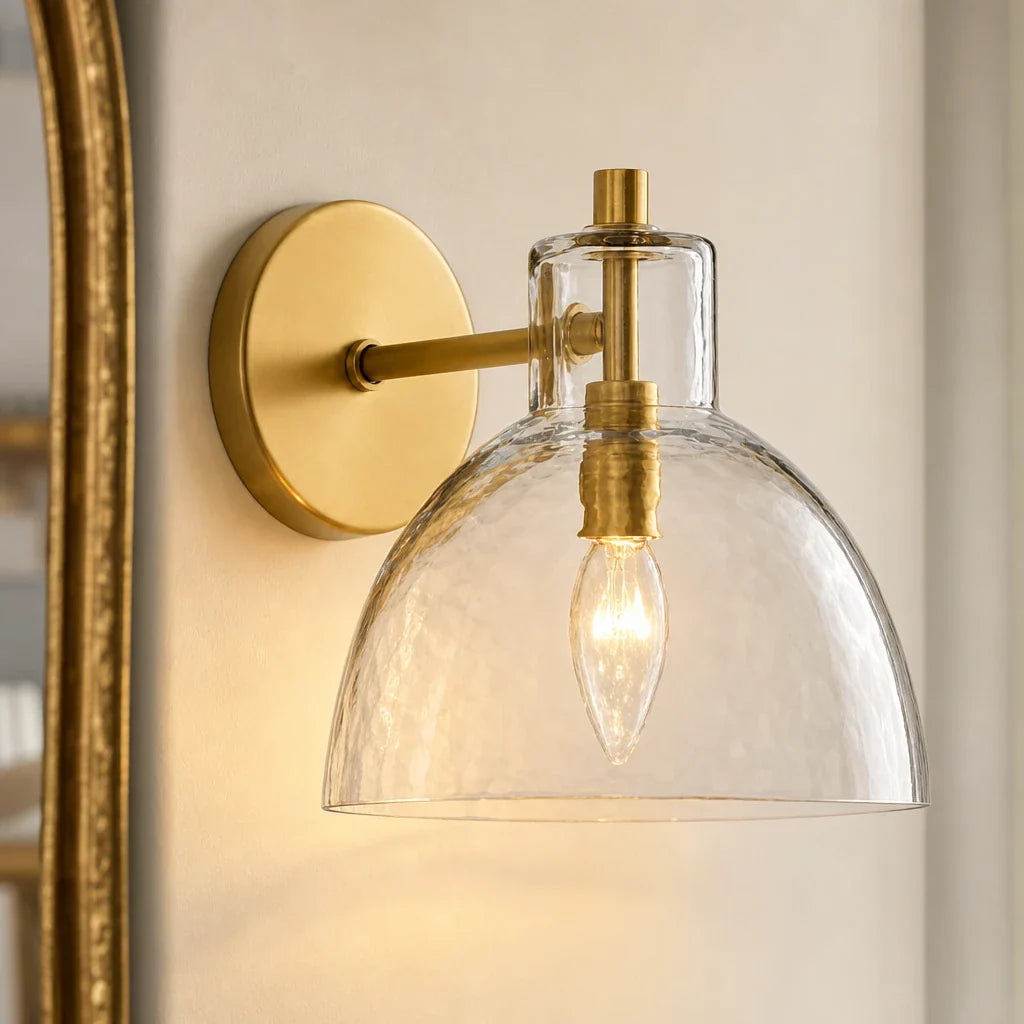 Frederick | Wall Sconce Antique Brass Glass Bedside Reading Wall Light