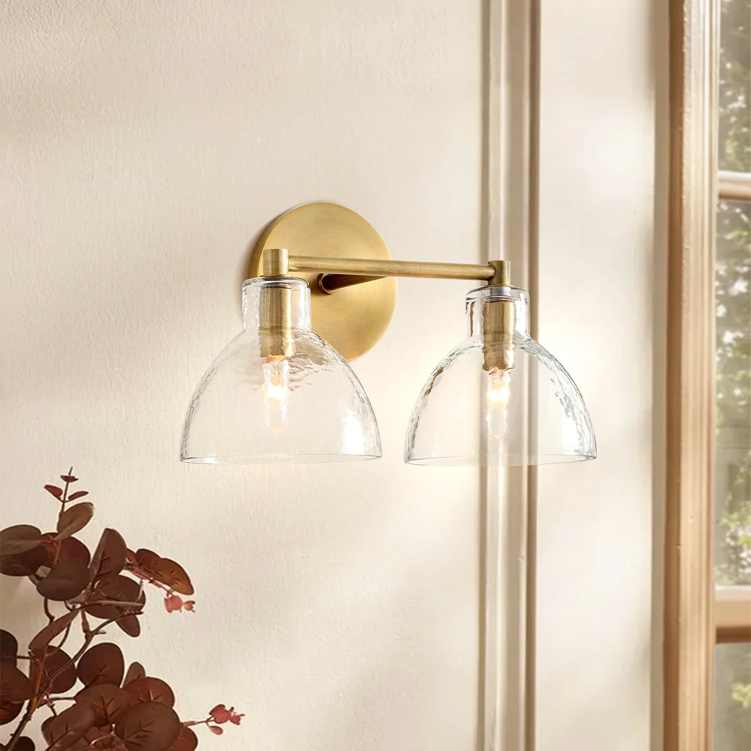 Frederick | Wall Sconce Antique Brass Glass Bedside Reading Wall Light