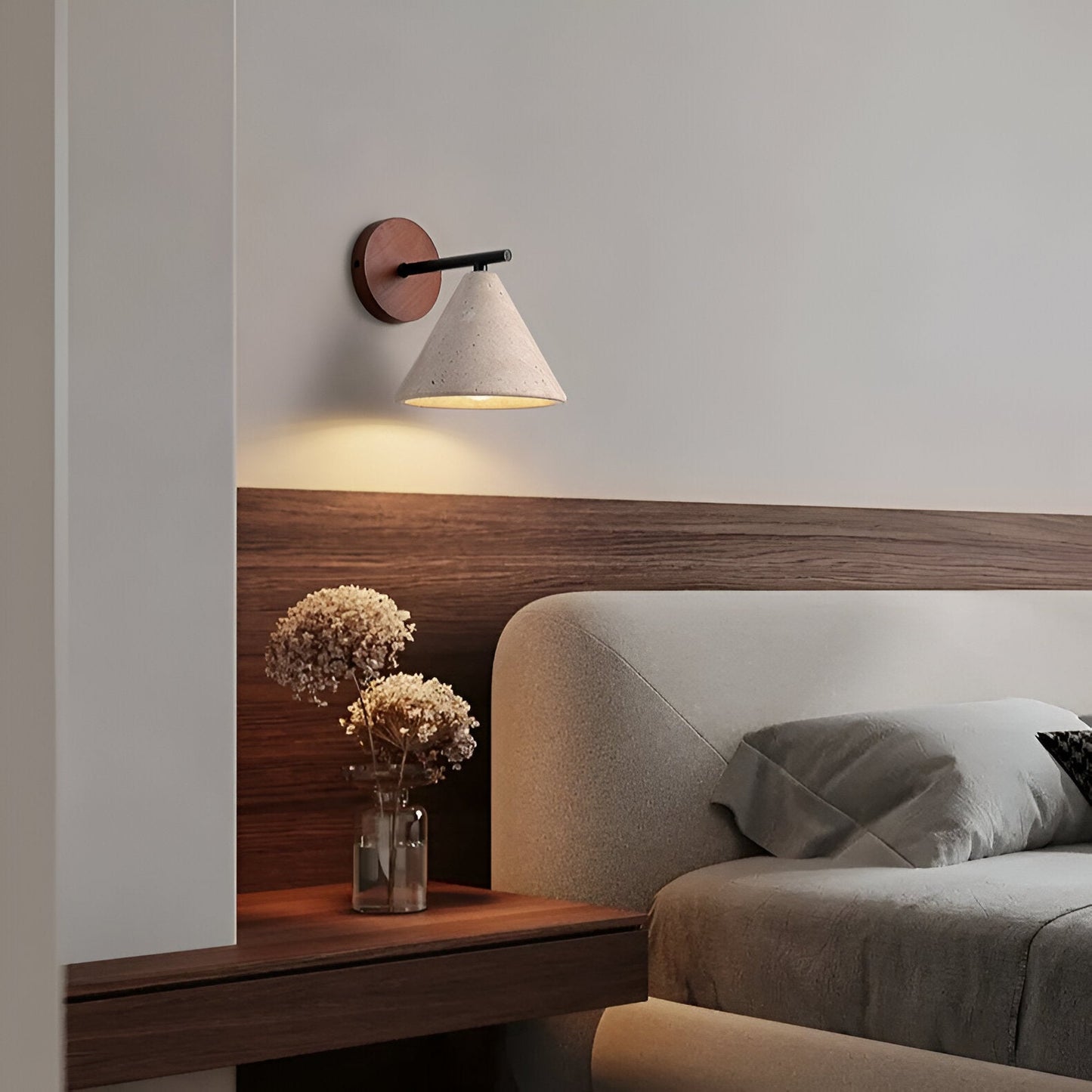 Vida | Stone Shade Travertine LED Wall Light