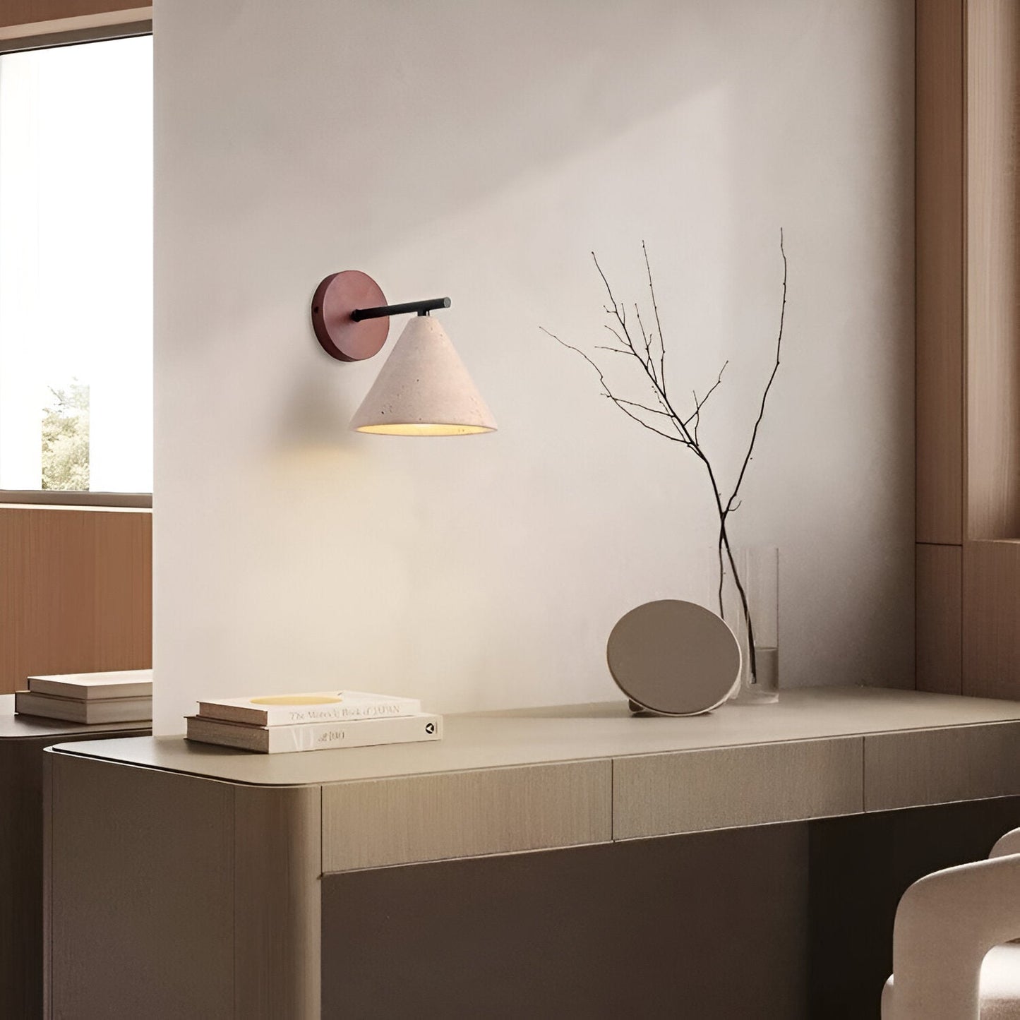 Vida | Stone Shade Travertine LED Wall Light