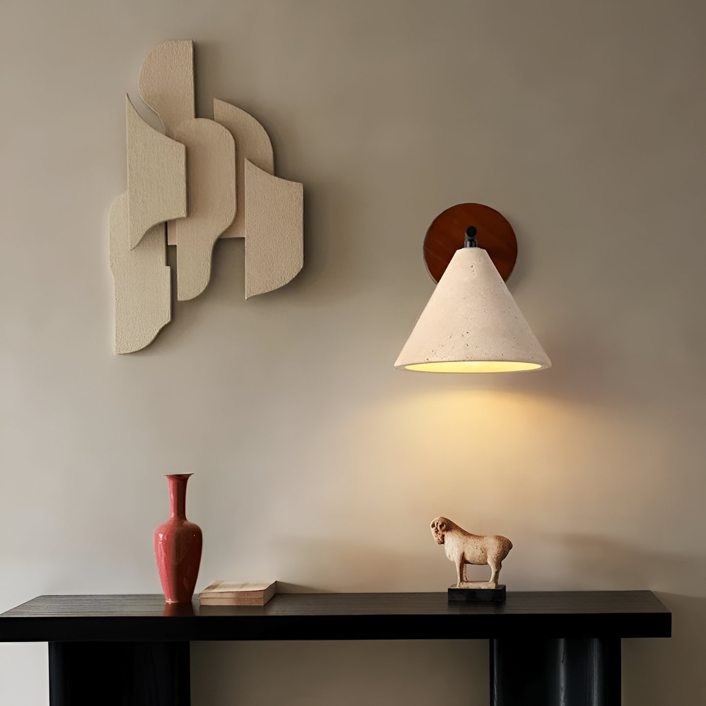 Vida | Stone Shade Travertine LED Wall Light