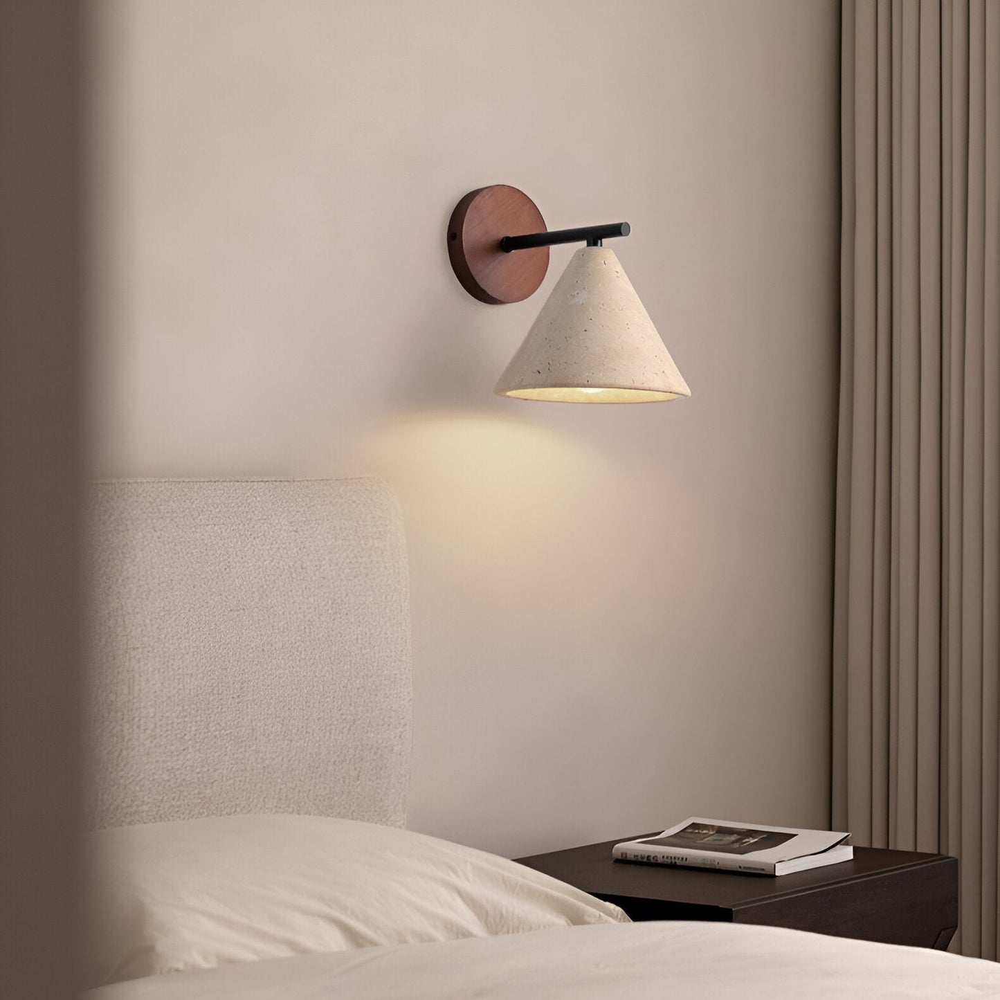 Vida | Stone Shade Travertine LED Wall Light