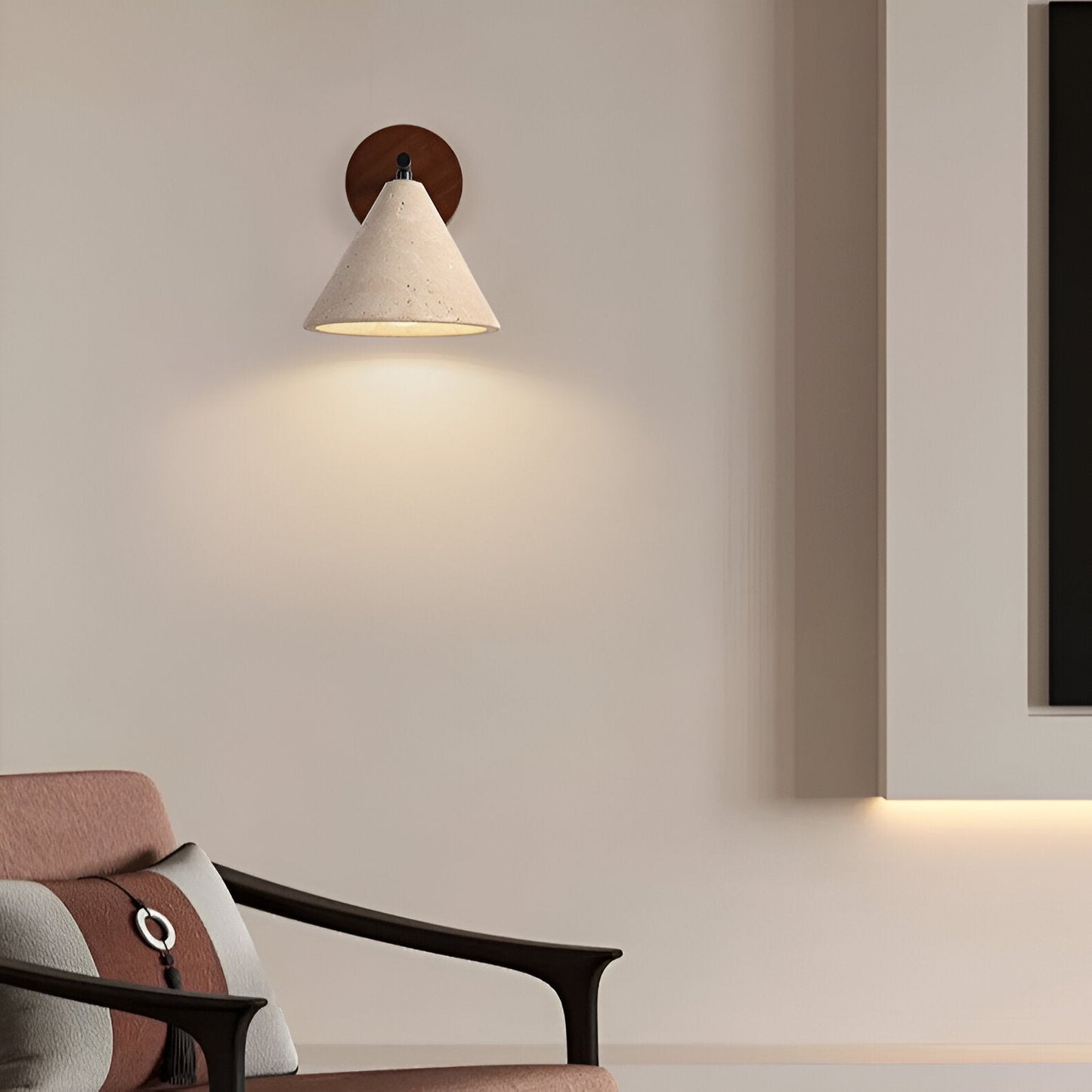 Vida | Stone Shade Travertine LED Wall Light