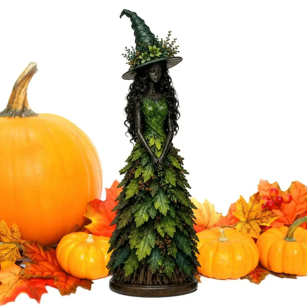Gothic Harvest Witch Statue Figurine - Desktop Halloween Decor