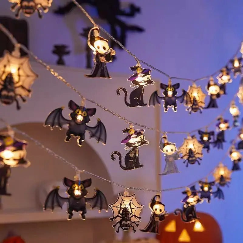 Halloween LED String Lights - Pumpkin, Ghost, Spider Web