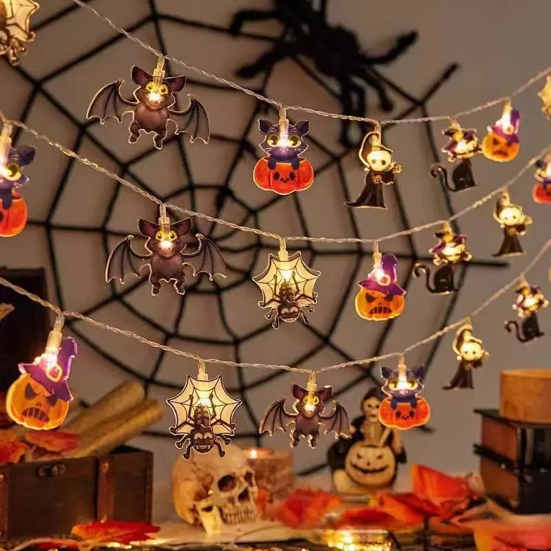 Halloween LED String Lights - Pumpkin, Ghost, Spider Web