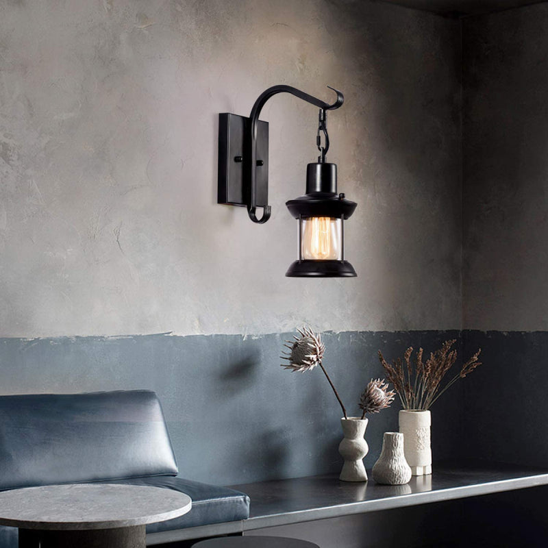 Beam | Retro Wall Sconce – Black Metal Indoor Light Fixture