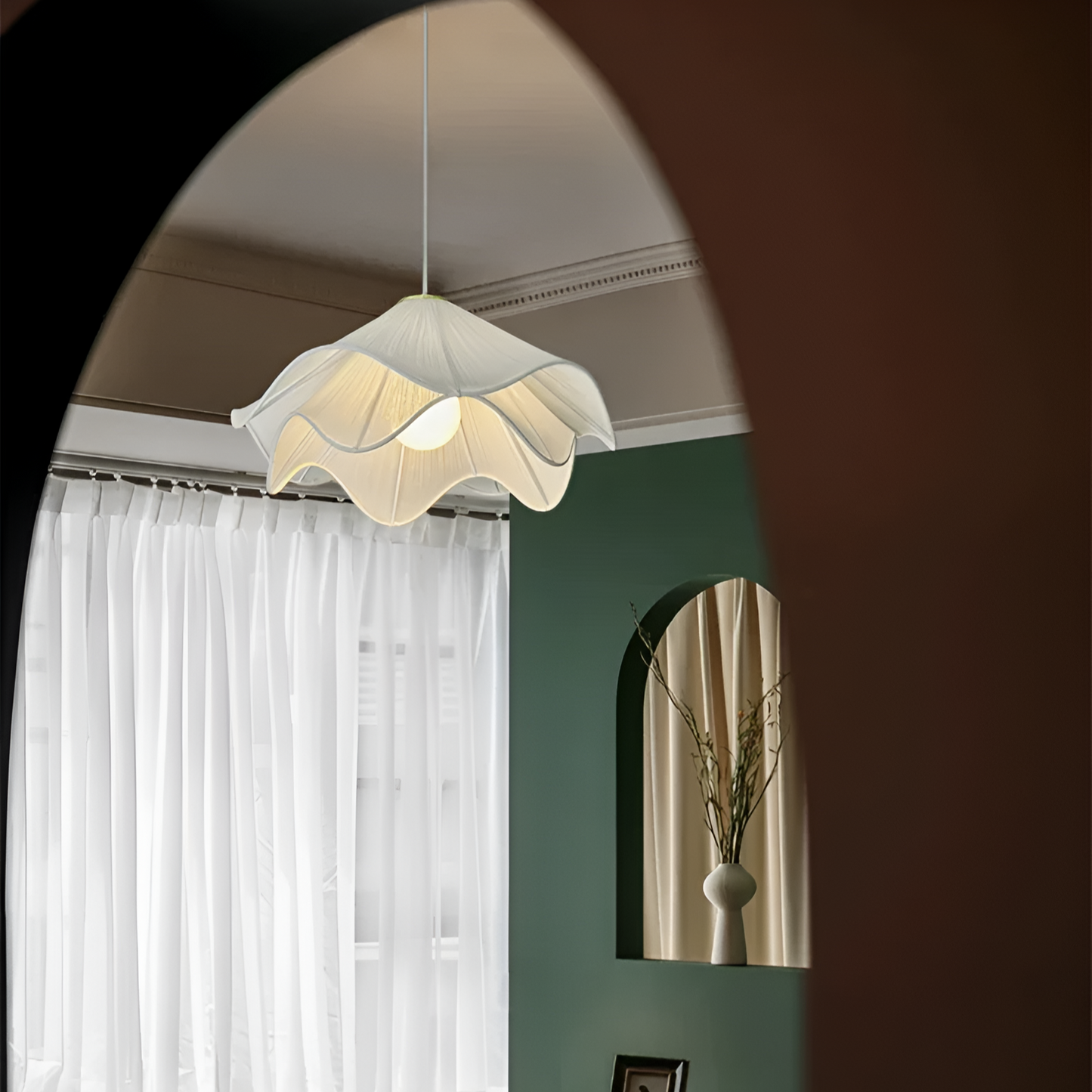 Sora | Japandi Fabric Pendant Light, Dimmable